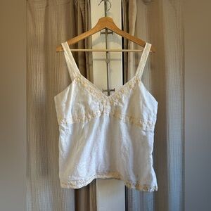 Y2k Linen Blend Embroidered Tank by Old Navy- XL